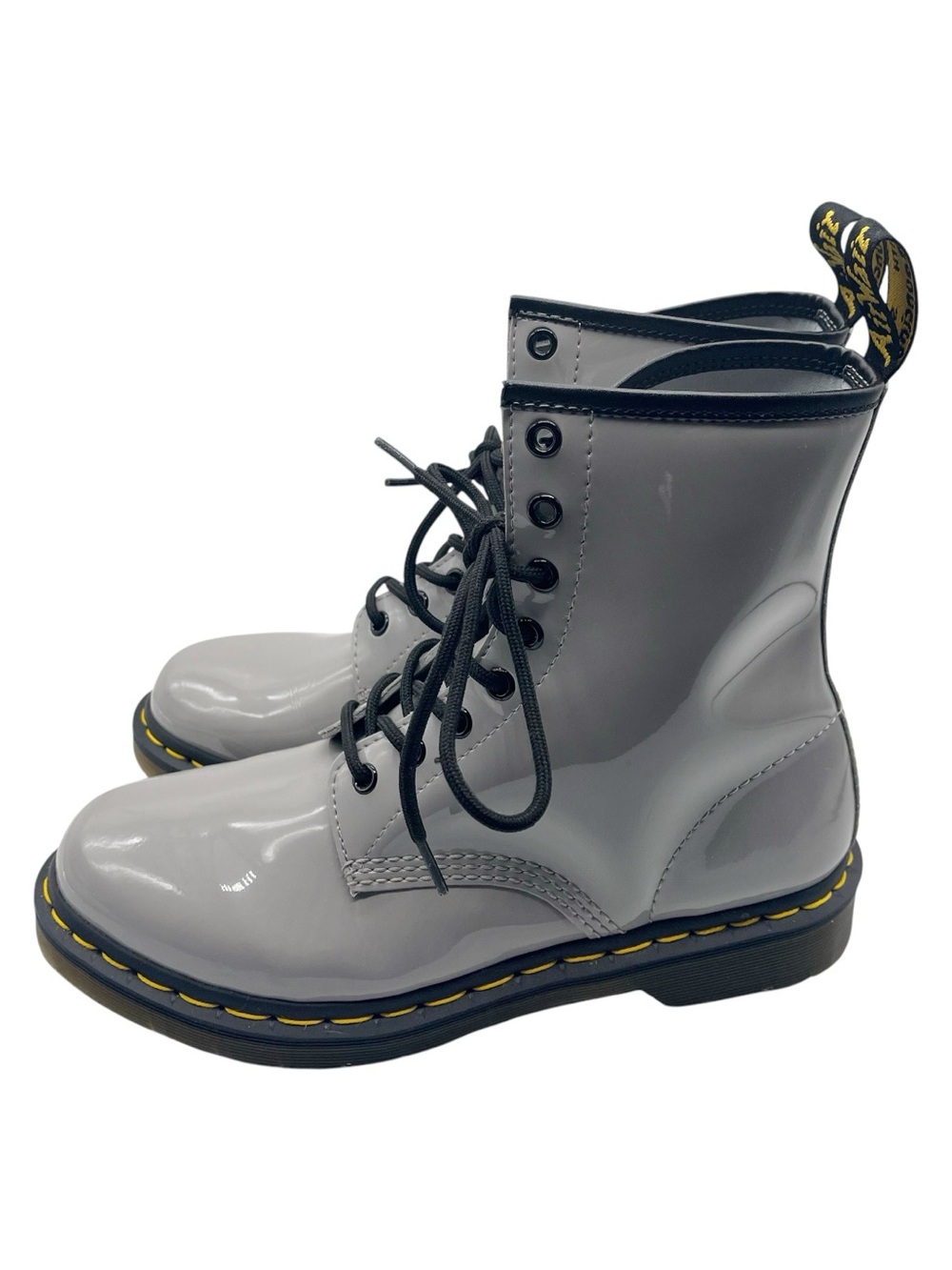Doc Martens 1460 Zinc Grey Gray Slate Patent Leather Women’s Boots, Size 10 USL